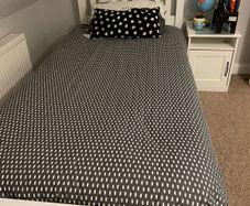 White Single Bed Frame & Mattress