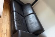 Luxury Black Leather 2-Seater Sofa Matching Suite Available
