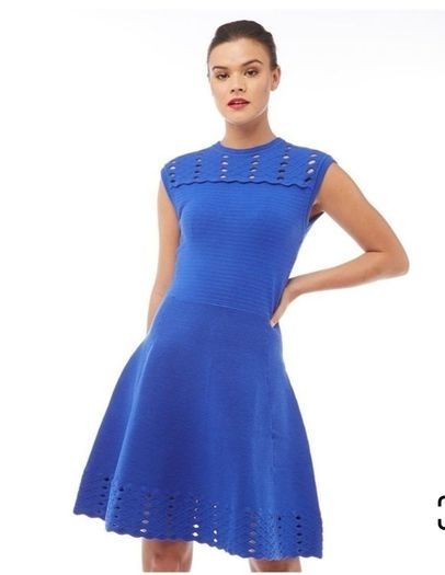 Ted Baker Zaralie Jacquard panel Skater Dress UK 12