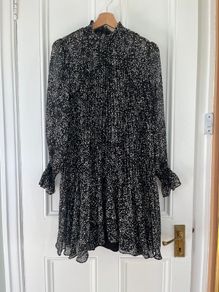 Maje Baby Doll Dress in Printed Silk