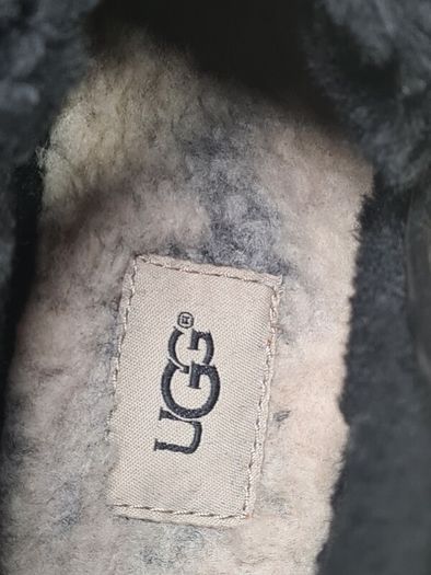 Womens Ugg Lavelle Ankle Boots Black Leather  Wool Lined Size Uk 5 Eu 38