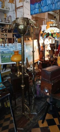 antique brass oil lamp stand