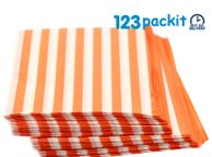 main image for ad Job Lot of 200 pcs Orange stripe sweet bags 5x7" ideal for candy weddings parties candy cart shop small retails and sweet shops SIZE 5x7 inches