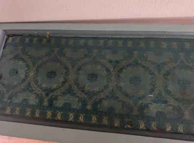 Gold Console Table with Decorative Top