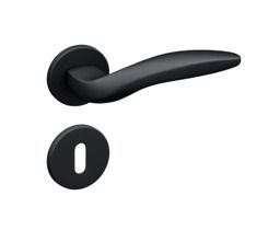 1 pair Gavroche Black Door Handles Door Fittings Interior Doors Round Rosette