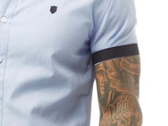 Police Shirt Blue Muscle Fit Xxl