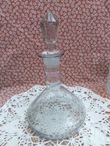 Flat Bottom Cut Glass Decanter