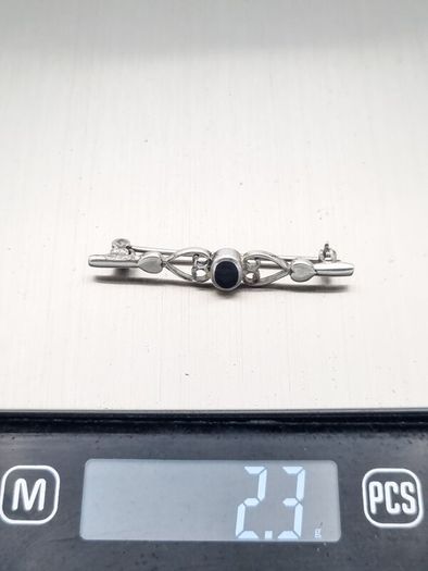 Whitby Jet Silver Brooch
