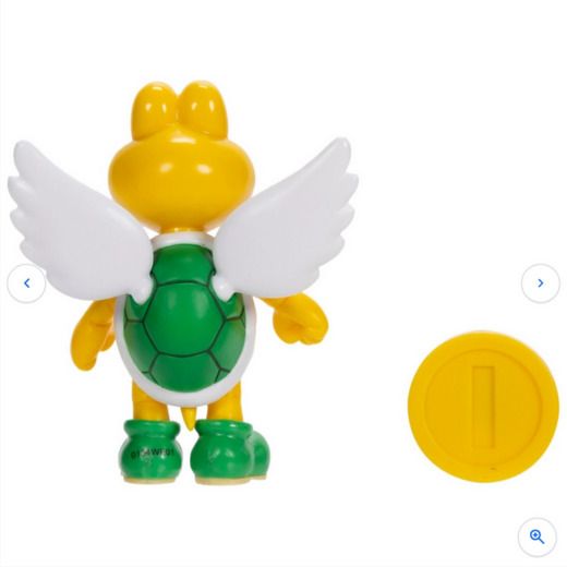BRAND NEW Super Mario Action Figure Green Para Koopa Troopa with Coin 10cm