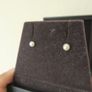 White Pearl Stud Earrings Image 6