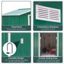 NEW SALE | 7ft x 4ft Lockable Garden Shed Large Patio Roofed Tool Metal Storage Building Foundation Sheds Box Outdoor Furniture, Green Image 3