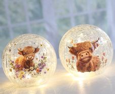 LED Ball Highland Cow 15cm