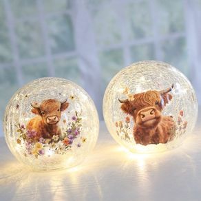 LED Ball Highland Cow 15cm