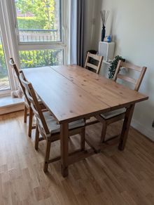 IKEA NORDVIKEN Extendable Dining Table + Chairs