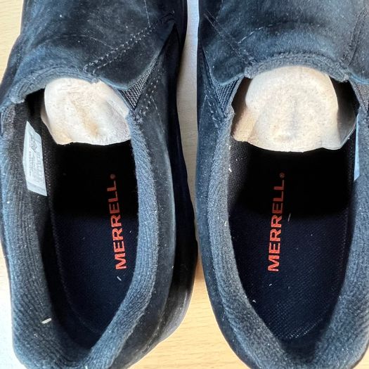 Merrell Jungle Moc Shoes in Midnight Black Suede Leather Size UK 9 EU 43.5 BNWT
