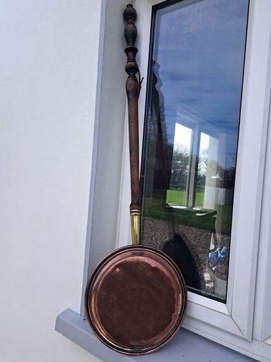 old copper  bed pan