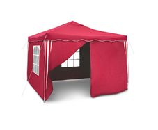 3M x 3M Popup gazebo Red, 4 Walls, 1 Person Assembley