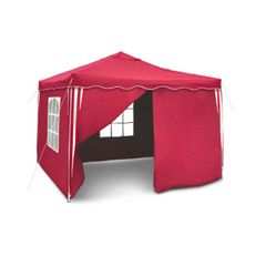 3M x 3M Popup gazebo Red, 4 Walls, 1 Person Assembley