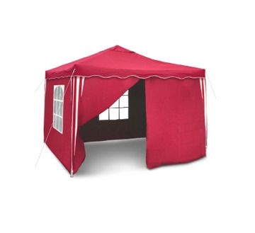 3M x 3M Popup gazebo Red, 4 Walls, 1 Person Assembley