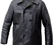 Pea Coat US Navy Leather Jacket Large
