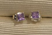 925 Sterling Silver Amethyst Earrings