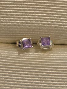 925 Sterling Silver Amethyst Earrings