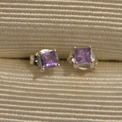 925 Sterling Silver Amethyst Earrings