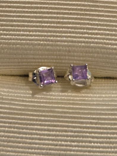 925 Sterling Silver Amethyst Earrings