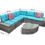Victoria Corner Garden Sofa Set Large Outdoor Rattan Lounge with Table 220x220cm Image 4