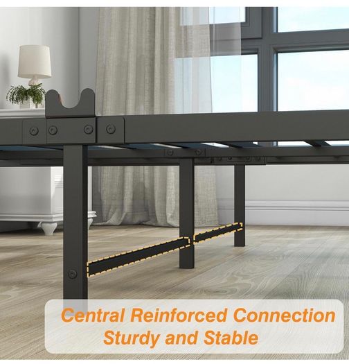 Double Bed Frame Storage Wooden Headboard Metal Platform Grey wood headboard storage shelf. Sturdy metal platform frame, no box spring needed. Quiet strong legs. for master bedroom