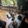 Large brass antique candelabra's pair Image 3