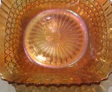 Buy 2 - Get 1 FREE Vintage Antique Carnival - Marigold Orange Square Bowl - 16 cm square
