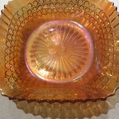 Buy 2 - Get 1 FREE Vintage Antique Carnival - Marigold Orange Square Bowl - 16 cm square