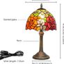 Lamp - Rose Flower Stained Glass Table Lamp 8x8x14 Inches - Rose Flower Style Desk Reading Light - Bedroom & Living Room Decor Image 8