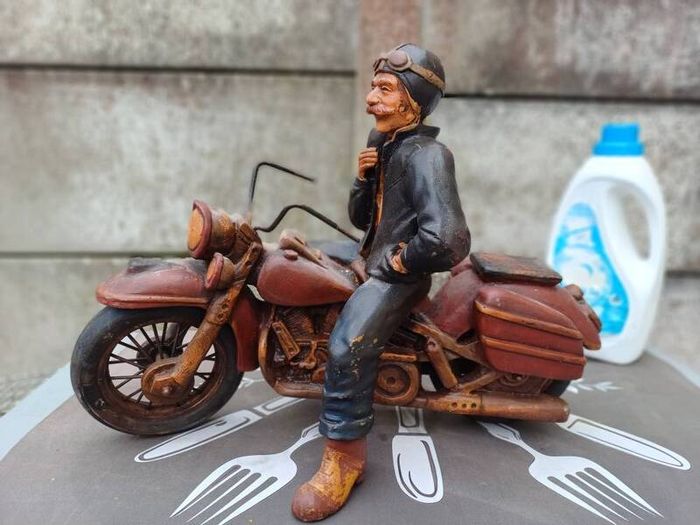 Large Vintage Handcrafted Harley-Davidson Motorcycle