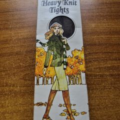 Vintage 1960s BHS Heavy Knit Tights Size: Large Chocolate colour with Gusset