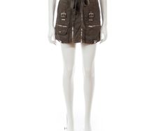 The Kooples Green Khaki Denim Cargo Skirt