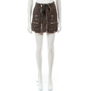 The Kooples Green Khaki Denim Cargo Skirt