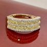Gold Natural Yellow Diamond and White Diamond Ring Image 10