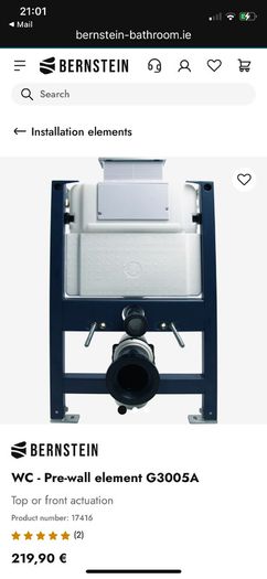 Brand new Bernstein Concealed Toilet Cistern Frame with chrome flush plate