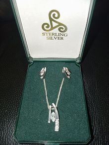 Sterling silver necklace with earrings