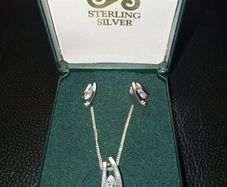 Sterling silver necklace with earrings