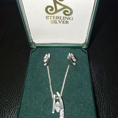 Sterling silver necklace with earrings