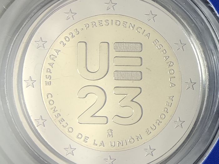 Spain 2 Euro Base Metals Proof Coin 2023 - Spanish Presidency of the EU - 2 Euro Commemorative Coin