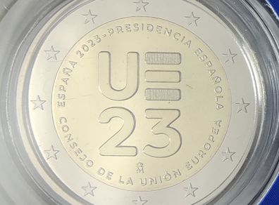 Spain 2 Euro Base Metals Proof Coin 2023 - Spanish Presidency of the EU - 2 Euro Commemorative Coin