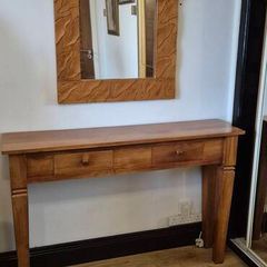 Carved Mirror and Solid Wood Hall table or Bedroom Dressing Table