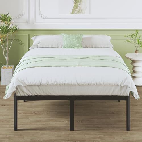 41 cm High Super King Bed Frame, 180 x 200 cm Metal Bed Frame Super King with Rounded Corner Legs