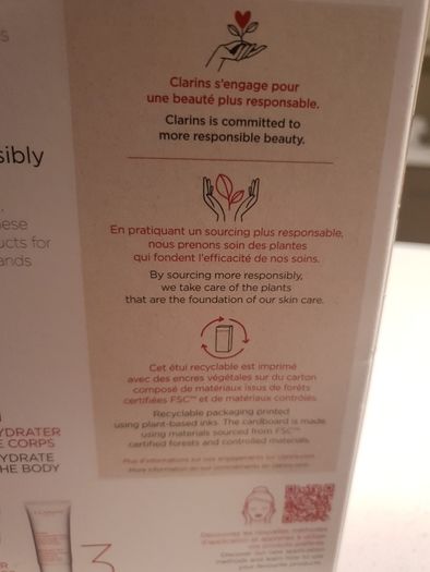 FREE Tote Bag or make up bag - Clarins Body Hydration Essentials- Brand New Boxed 3 piece Set