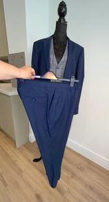 Benetti Three Piece Tailored Fit Suit Petrol Blue