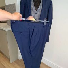 Benetti Three Piece Tailored Fit Suit Petrol Blue